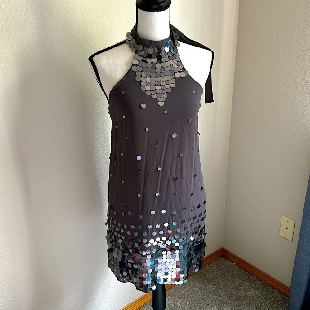 Grey halter dress